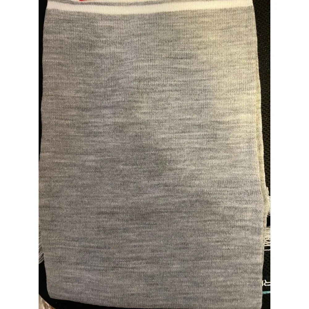 Reebok Scarf Sporty Grey White Logo‎ Fringe OSFM NWT